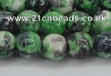 CRF353 15.5 inches 12mm round dyed rain flower stone beads wholesale