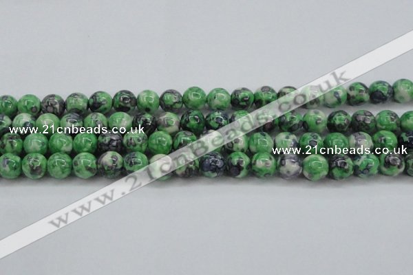 CRF353 15.5 inches 12mm round dyed rain flower stone beads wholesale