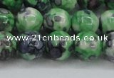 CRF354 15.5 inches 14mm round dyed rain flower stone beads wholesale