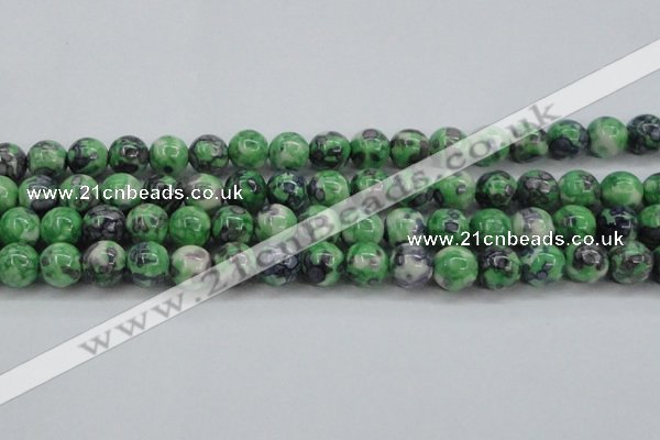 CRF354 15.5 inches 14mm round dyed rain flower stone beads wholesale