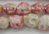 CRF358 15.5 inches 11*12mm skull dyed rain flower stone beads