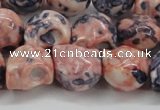 CRF359 15.5 inches 11*12mm skull dyed rain flower stone beads