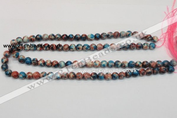 CRF36 15.5 inches 8mm round dyed rain flower stone beads wholesale