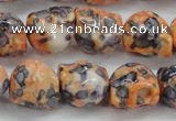 CRF360 15.5 inches 11*12mm skull dyed rain flower stone beads