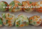 CRF362 15.5 inches 11*12mm skull dyed rain flower stone beads