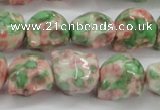 CRF363 15.5 inches 11*12mm skull dyed rain flower stone beads