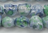 CRF368 15.5 inches 11*12mm skull dyed rain flower stone beads