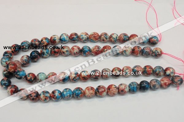 CRF37 15.5 inches 12mm round dyed rain flower stone beads wholesale