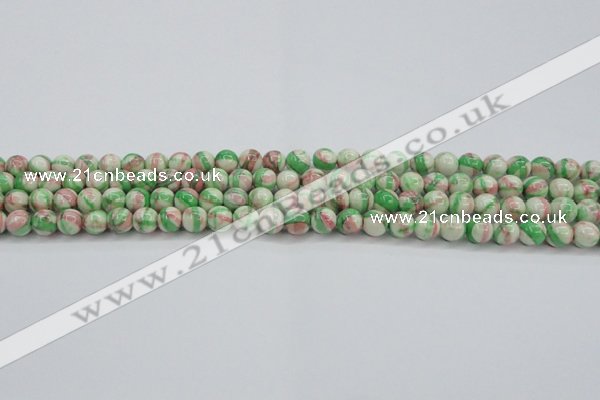 CRF380 15.5 inches 4mm round dyed rain flower stone beads wholesale