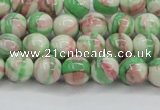 CRF381 15.5 inches 6mm round dyed rain flower stone beads wholesale