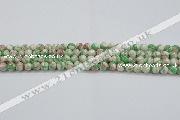 CRF381 15.5 inches 6mm round dyed rain flower stone beads wholesale