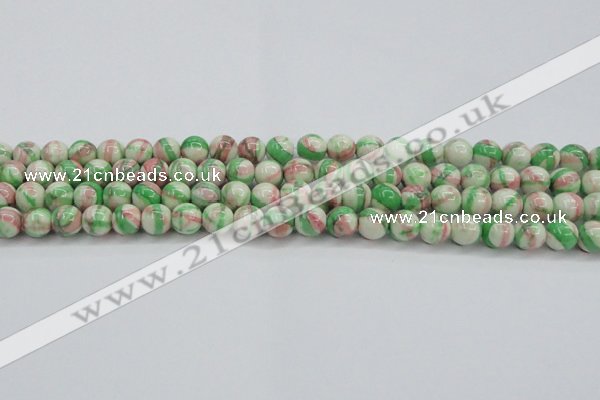 CRF382 15.5 inches 8mm round dyed rain flower stone beads wholesale