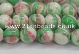 CRF383 15.5 inches 10mm round dyed rain flower stone beads wholesale