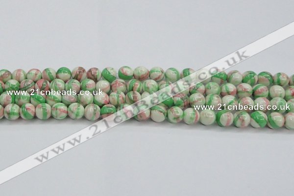 CRF383 15.5 inches 10mm round dyed rain flower stone beads wholesale