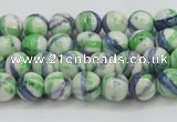 CRF386 15.5 inches 4mm round dyed rain flower stone beads wholesale