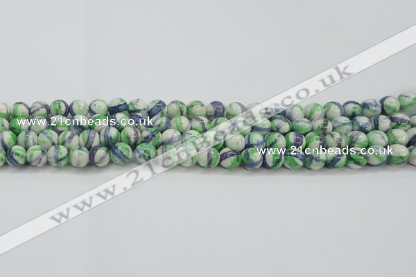 CRF388 15.5 inches 8mm round dyed rain flower stone beads wholesale