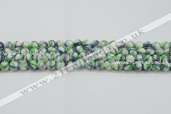 CRF389 15.5 inches 10mm round dyed rain flower stone beads wholesale