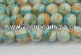 CRF392 15.5 inches 4mm round dyed rain flower stone beads wholesale