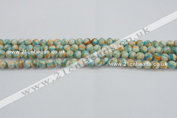 CRF392 15.5 inches 4mm round dyed rain flower stone beads wholesale