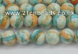 CRF393 15.5 inches 6mm round dyed rain flower stone beads wholesale