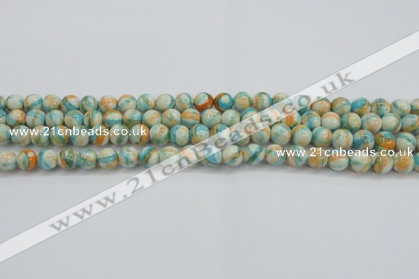 CRF393 15.5 inches 6mm round dyed rain flower stone beads wholesale