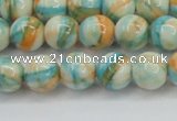 CRF394 15.5 inches 8mm round dyed rain flower stone beads wholesale