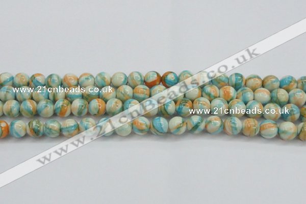 CRF395 15.5 inches 10mm round dyed rain flower stone beads wholesale