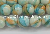 CRF396 15.5 inches 12mm round dyed rain flower stone beads wholesale