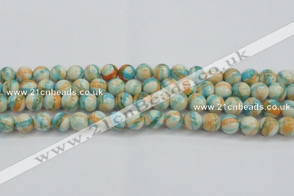 CRF396 15.5 inches 12mm round dyed rain flower stone beads wholesale