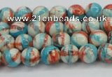 CRF398 15.5 inches 4mm round dyed rain flower stone beads wholesale