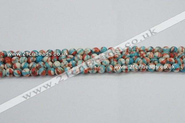 CRF398 15.5 inches 4mm round dyed rain flower stone beads wholesale