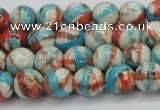 CRF399 15.5 inches 6mm round dyed rain flower stone beads wholesale