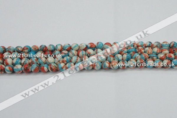 CRF399 15.5 inches 6mm round dyed rain flower stone beads wholesale