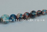 CRF40 15.5 inches multi sizes round dyed rain flower stone beads wholesale