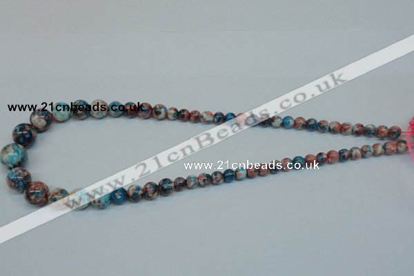 CRF40 15.5 inches multi sizes round dyed rain flower stone beads wholesale