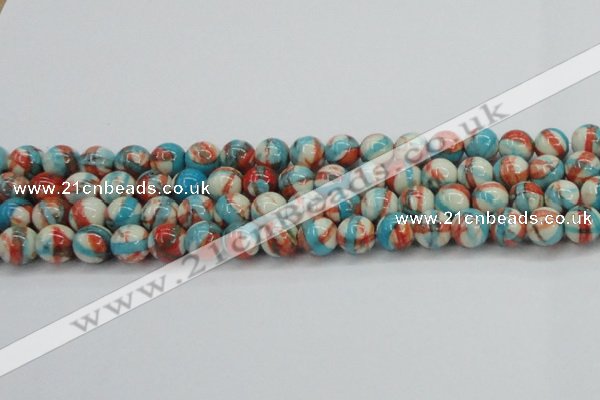 CRF402 15.5 inches 12mm round dyed rain flower stone beads wholesale