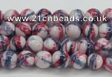 CRF404 15.5 inches 4mm round dyed rain flower stone beads wholesale