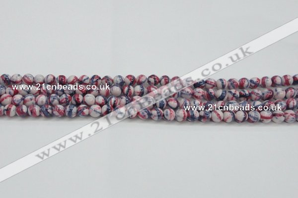 CRF404 15.5 inches 4mm round dyed rain flower stone beads wholesale