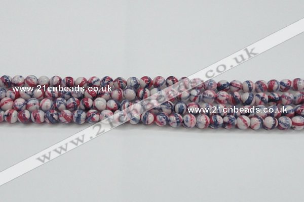 CRF405 15.5 inches 6mm round dyed rain flower stone beads wholesale