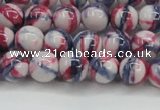 CRF406 15.5 inches 8mm round dyed rain flower stone beads wholesale