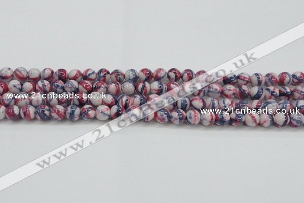 CRF406 15.5 inches 8mm round dyed rain flower stone beads wholesale