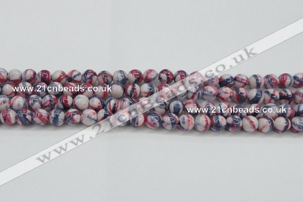 CRF407 15.5 inches 10mm round dyed rain flower stone beads wholesale