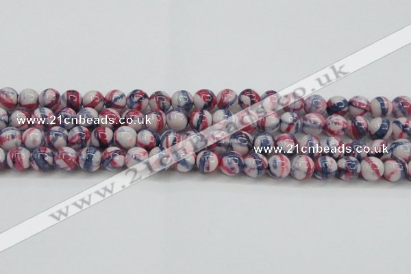 CRF408 15.5 inches 12mm round dyed rain flower stone beads wholesale