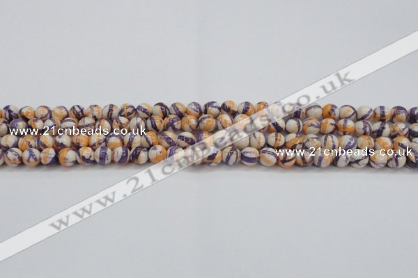 CRF410 15.5 inches 4mm round dyed rain flower stone beads wholesale