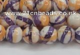 CRF413 15.5 inches 10mm round dyed rain flower stone beads wholesale