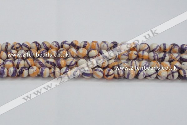 CRF413 15.5 inches 10mm round dyed rain flower stone beads wholesale