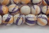 CRF414 15.5 inches 12mm round dyed rain flower stone beads wholesale