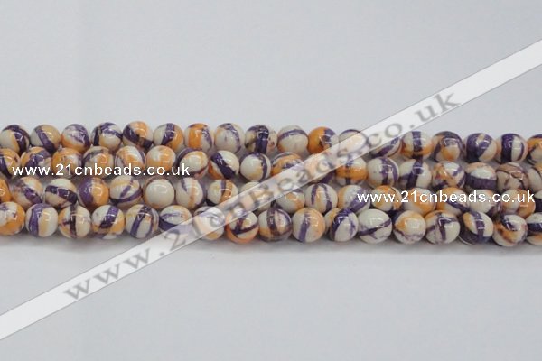 CRF414 15.5 inches 12mm round dyed rain flower stone beads wholesale