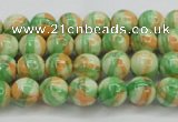 CRF416 15.5 inches 4mm round dyed rain flower stone beads wholesale