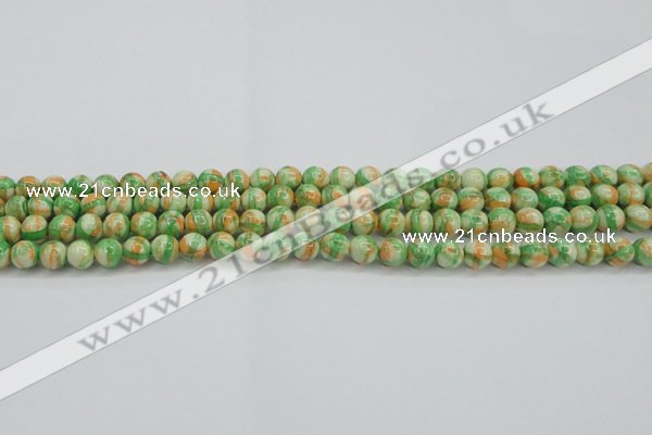 CRF416 15.5 inches 4mm round dyed rain flower stone beads wholesale